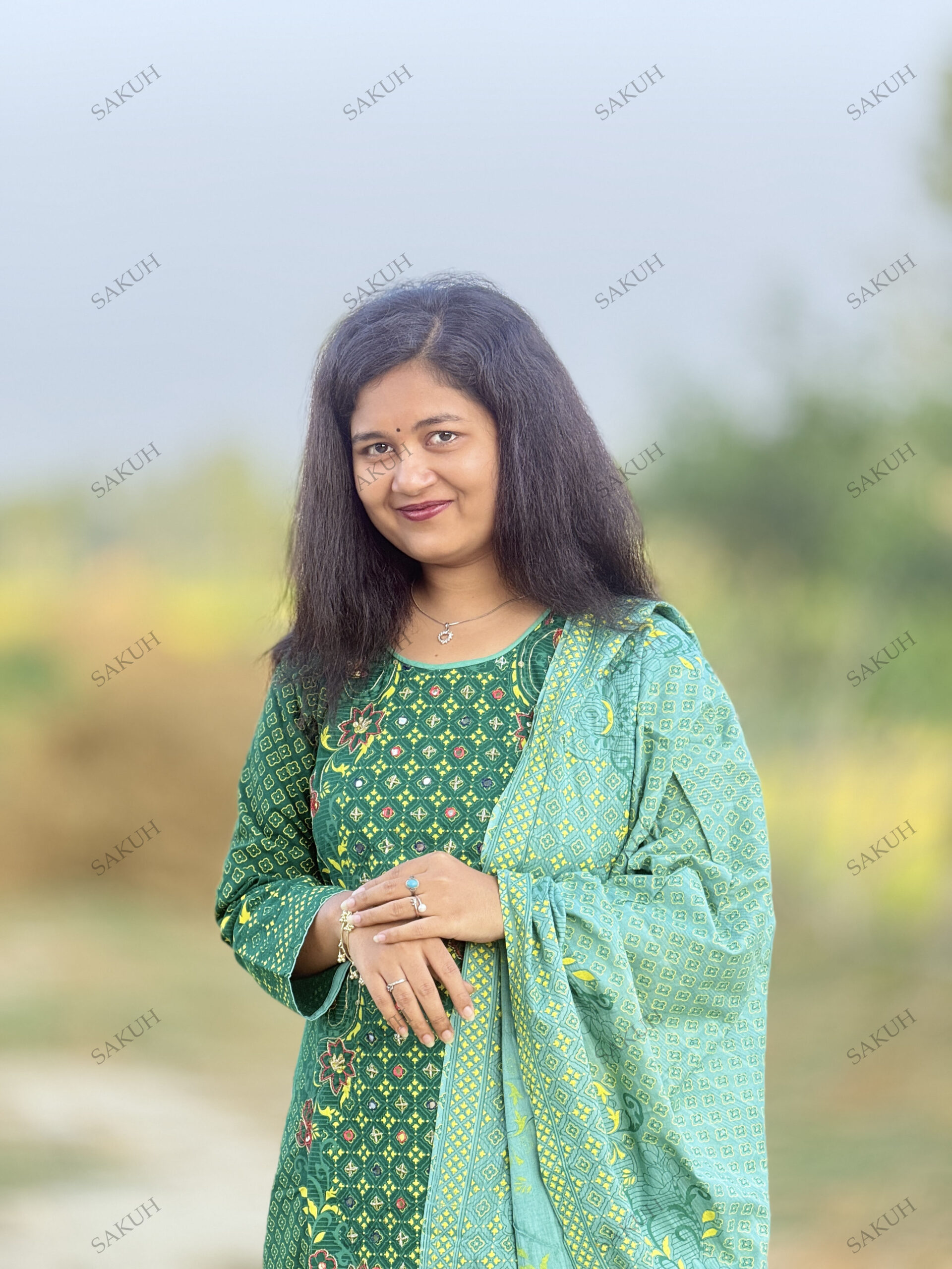 প্রিমিয়াম সবুজ প্রিন্টেড থ্রি-পিস সেট ফর উইমেন - Image 3